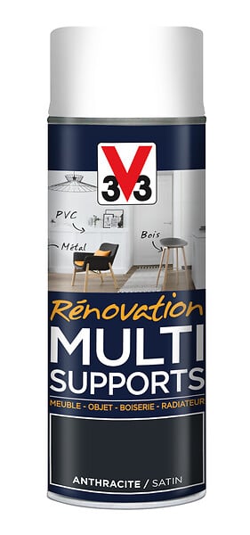 V33 PEINTURE - Peinture multi-supports aérosol - Renov multi-sup - Satin Anthracite - 400ml - large
