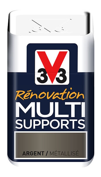 V33 PEINTURE - Peinture rénovation multi-supports - Argent - 75ml - large