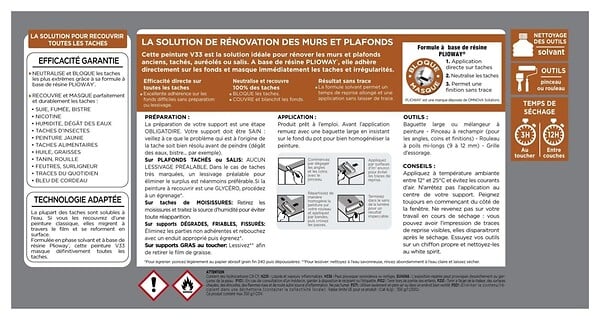 V33 PEINTURE - Peinture mur et plafond - Blanc - Plioway - Rénovation - 2,5L - large