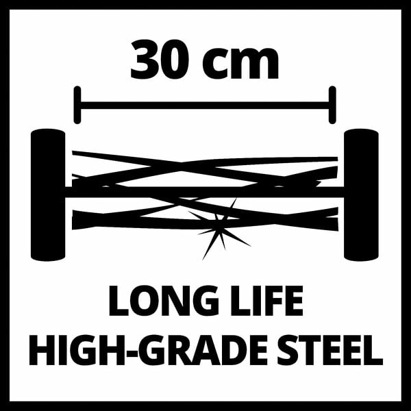 EINHELL - Tondeuse à Main Gc-hm 300 - Surfaces Jusqu'à  150 MÂ² - Largeur De Coupe 300 Mm - large