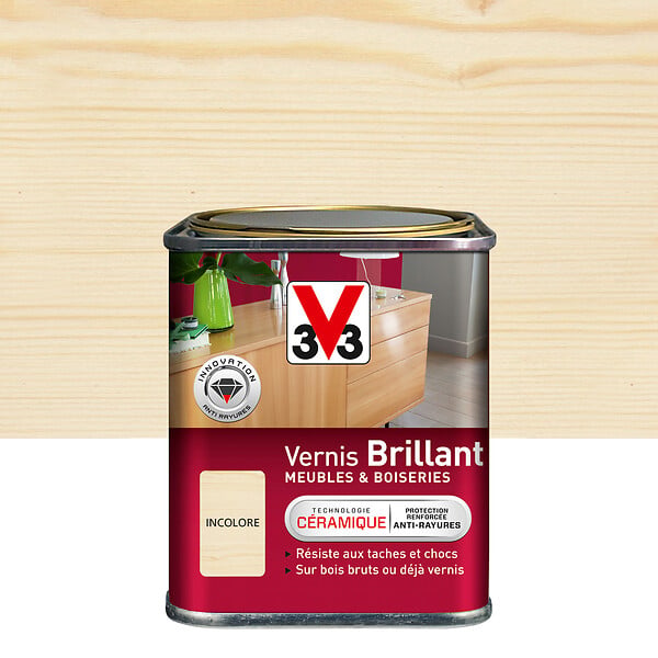 V33 BOIS - Vernis brillant incolore 1 litre - large