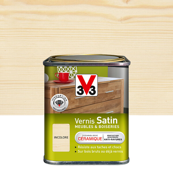V33 BOIS - Vernis Meubles et Boiseries Satin Incolore - 0.25L - large