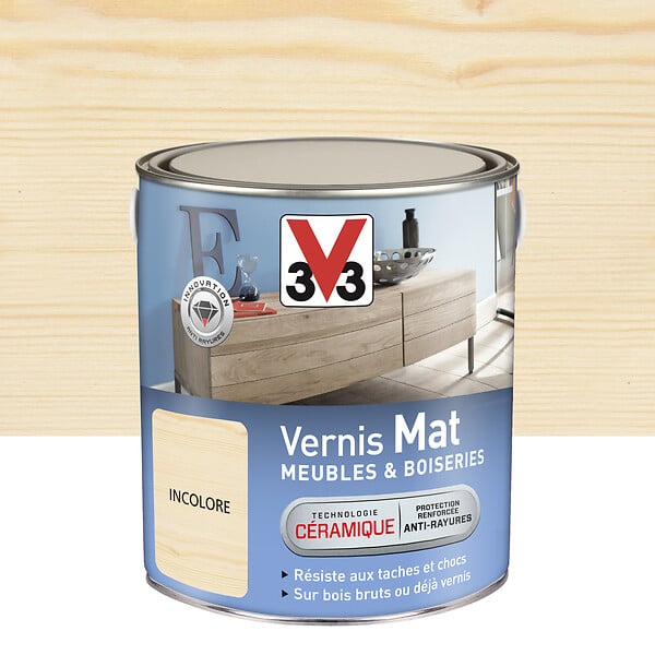 V33 BOIS - Vernis mat incolore boiseries - Céramique - 2.5L - large
