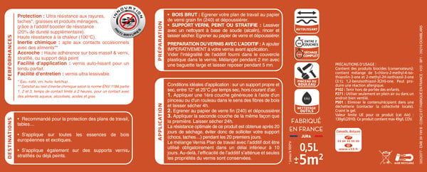 V33 BOIS - Vernis Plan de Travail Satin Incolore - 0,5L - large