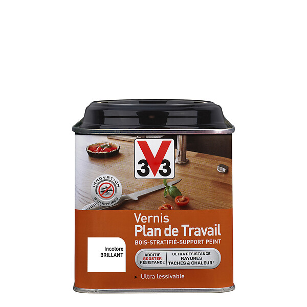 V33 BOIS - Vernis plan de travail - Brillant Incolore - 0,5L - large