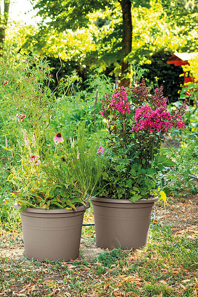 DEROMA - Pot cylindrique Cilindro Day R - Taupe - 41L - Diam.50cm - large