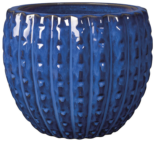DEROMA - Pot Majorelle assorti en terre cuite émaillée - 20cm - large