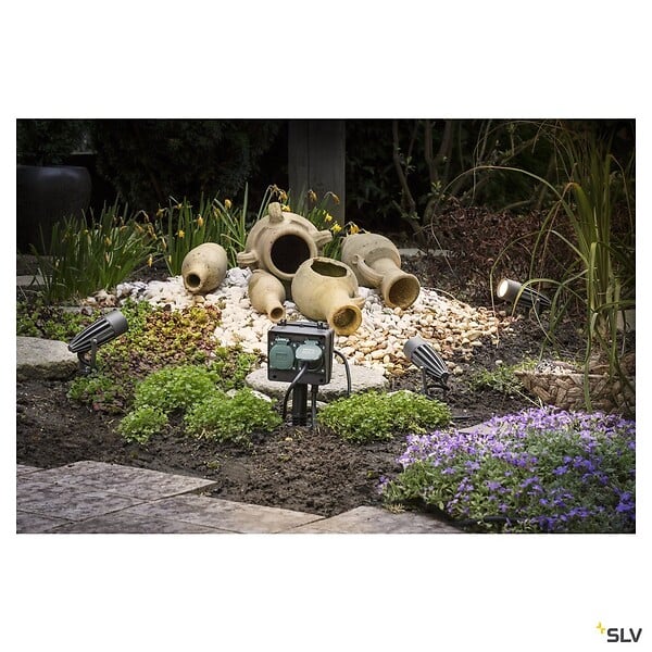 SLV - Projecteur extérieur anthracite SLV SYNA avec LED intégrée, 8,6W, 3000K, IP55 - large