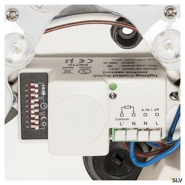 SLV - Applique et plafonnier extérieur rond SLV AINOS, anthracite, LED, 22W, 3000K, IP44, détecteur de mouvements - large