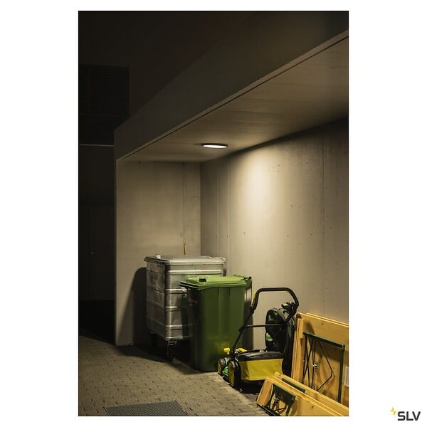 SLV - Applique et plafonnier extérieur AINOS, anthracite, avec LED intégrée, 21W, 3000K, IP44 - large