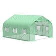 OUTSUNNY - Serre tunnel de jardin 3,5 x 3 x 2 m grande taille 6 fenêtres vert - vignette