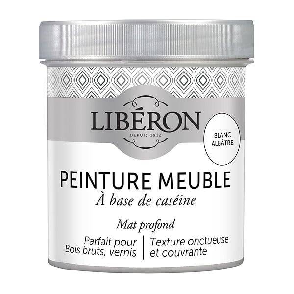 LIBERON - Peinture meuble Caseine - Blanc albâtre - Mat - 0,5L - large