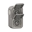 LEGRAND - Plexo double prise précablée verticale std franco-belge - Gris - vignette