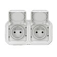 LEGRAND - Double prise étanche Plexo horizontale - Blanc - IP55 - vignette