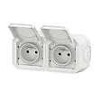 LEGRAND - Double prise étanche Plexo horizontale - Blanc - IP55 - vignette