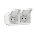 LEGRAND - Double prise étanche Plexo horizontale - Blanc - IP55 - vignette