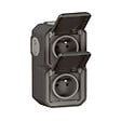 LEGRAND - Double prise étanche Plexo verticale - IP55 - Anthracite - vignette