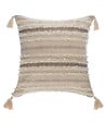ATMOSPHERA - Coussin déhoussable Brillant avec Pompons 59 x 59 cm - vignette