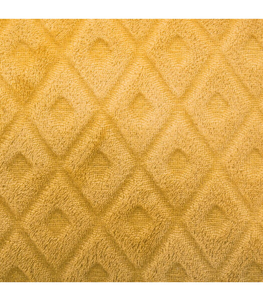 ATMOSPHERA - Coussin déhoussable Ocre motif en relief 40 x 40 cm - large
