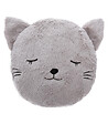 ATMOSPHERA - Coussin décoratif Chat en Fourrure Grise D 27 cm - vignette