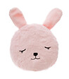 ATMOSPHERA - Coussin décoratif Lapin en Fourrure rose D 27 cm - vignette