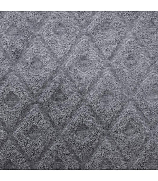 ATMOSPHERA - Coussin déhoussable Gris foncé motif en relief 40 x 40 cm - large