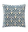 ATMOSPHERA - Housse de Coussin chenille Art déco Bleu 40 x 40 cm - vignette