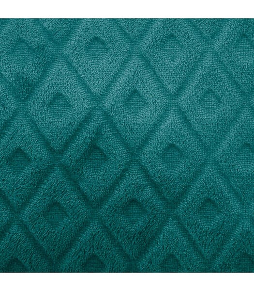 ATMOSPHERA - Coussin déhoussable Bleu Canard motif Losange en relief 40 x 40 cm - large