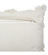 ATMOSPHERA - Coussin déhoussable Ivoire & Pompons Gris ardoise 30 x 50 cm - vignette