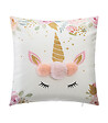 ATMOSPHERA - Coussin décoratif déhoussable Licorne avec Pompons et paillettes 40 x 40 cm - vignette