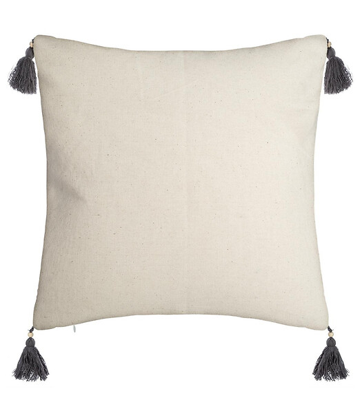 ATMOSPHERA - Housse de Coussin Aztèque pampille et Pompons 40 x 40 cm - large
