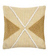 ATMOSPHERA - Coussin déhoussable Ocre & Blanc 45 x 45 cm - vignette