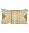 ATMOSPHERA - Coussin déhoussable Ocre & Blanc 30 x 50 cm - vignette