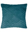 ATMOSPHERA - Coussin déhoussable Bleu Canard en Fourrure motif en relief  45 x 45 cm - vignette