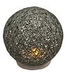 ATMOSPHERA - Lampe à poser Boule Grise sur socle ciment D 18 cm - vignette