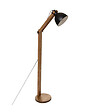 ATMOSPHERA - Lampadaire Pied en Bois et Abat-jour en métal Noir H 158 cm - vignette
