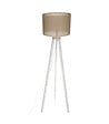 ATMOSPHERA - Lampadaire Trepied en Bois blanchi et Abat-jour Beige Lin H 143 cm - vignette