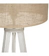 ATMOSPHERA - Lampadaire Trepied en Bois blanchi et Abat-jour Beige Lin H 143 cm - vignette
