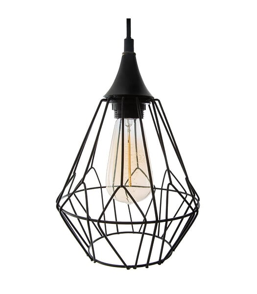 ATMOSPHERA - Luminaire Lustre 3 Suspensions en Métal filaire Noir - large