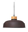 ATMOSPHERA - Luminaire Suspension en Métal aspect vieilli et Bois de Manguier D 57 cm - vignette