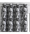 ATMOSPHERA - Rideau à œillets Jacquard Noir 140 x 260 cm - vignette