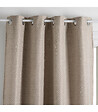 ATMOSPHERA - Rideau à œillets Occultant Jacquard coloris Beige Lin 140 x 260 cm - vignette