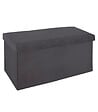 ATMOSPHERA - 2 en 1 Pouf pliant double et coffre de rangement Velours Gris foncé 76 x H 38 cm - vignette