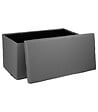 ATMOSPHERA - 2 en 1 Pouf pliant double et coffre de rangement Vinyle Gris 76.6 x H 37.5 cm - vignette