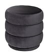 ATMOSPHERA - Pouf en Velours Gris D 40 x H 40 cm - vignette