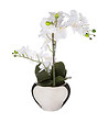 ATMOSPHERA - Plante artificielle Orchidée dans pot en céramique argenté H 56 cm - vignette