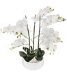 ATMOSPHERA - Plante artificielle Orchidée dans Pot en céramique blanche H 62 cm - vignette