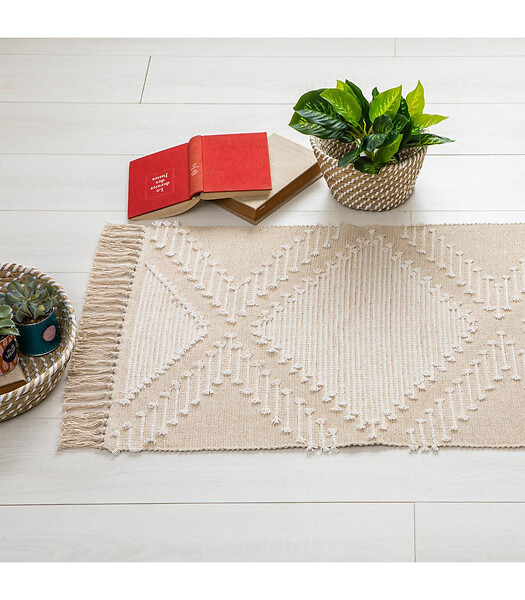 ATMOSPHERA - Tapis décoratif en Coton motif sable et cuivre 60 x 90 cm - large