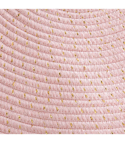 ATMOSPHERA - Tapis enfant Rose et Lurex doré à franges D 90 cm - large