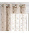 ATMOSPHERA - Voilage à œillets Beige Lin motif Brodé 140 x 240 cm - vignette